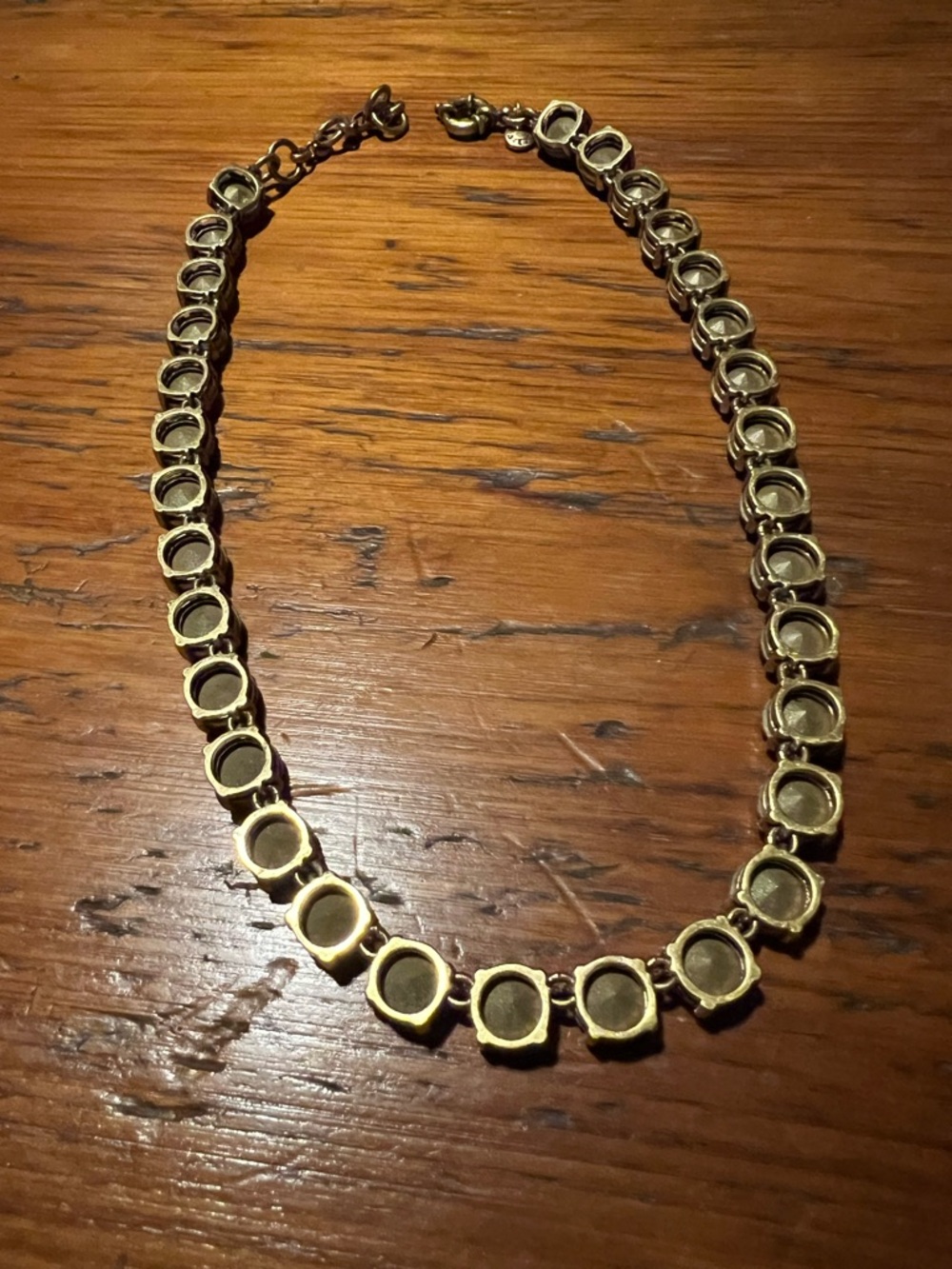 J. Crew Iridescent Crystal Tennis Necklace - Yellow and Purple Accents - Picture 3 of 3